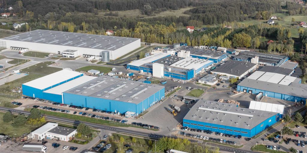 Aerial view of the Polish Müller Kerzen site in Graudenz.