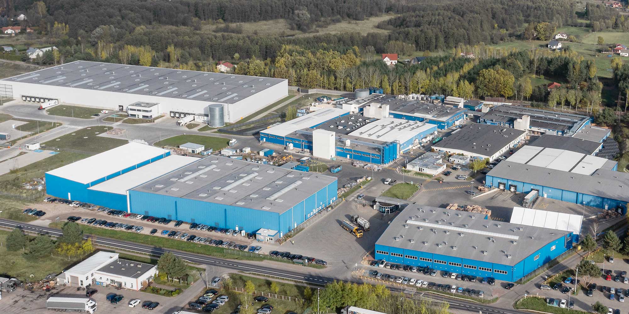 Aerial view of the Polish Müller Kerzen site in Graudenz.